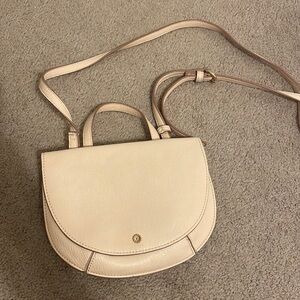 LC Lauren Conrad Cream Crossbody Saddle Bag